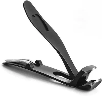 Produktbild von Ergonomischer Nagelknipper mit Langstahl und Schrägkopf für dicke Nägel - Schwarz