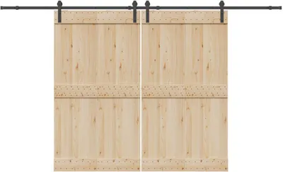 Immagine prodotto di Kit di Binari per Porte Scorrevoli 366 cm Acciaio Nero