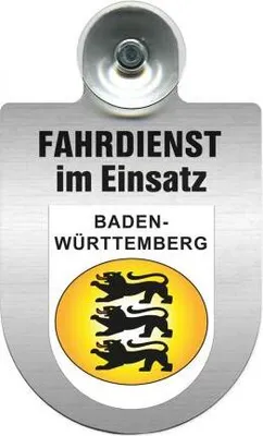 Produktbild von Einsatzschild Windschutzscheibe incl. Saugnapf - Fahrdienst im Einsatz - 309458 - incl. Regionen nach Wahl Color - Region Baden-Württemberg
