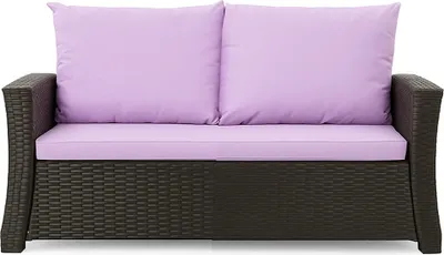Produktbild von Gartenkissen Set Purple – 110x50 + 2x50x56 cm – Für Gartensofa – Weiche Auflagen für Rattan/Polyrattan – Abnehmbare Bezüge