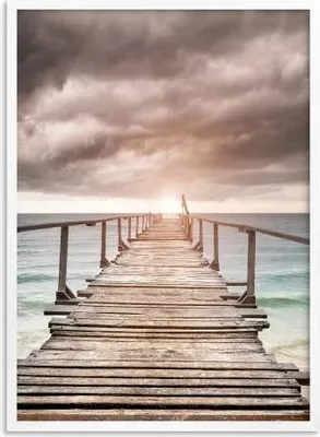 Produktbild von Bild Poster Dekoration im weißen Rahmen Meer Himmel fürs Schlafzimmer 50x70