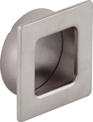 Produktbild von Estamp Griffmuschel Annea Breite 39mm - Muschelgriff eckig - ideal für Schiebetür - Griff zum Einlassen - Zinkdruckguss Edelstahl Effekt
