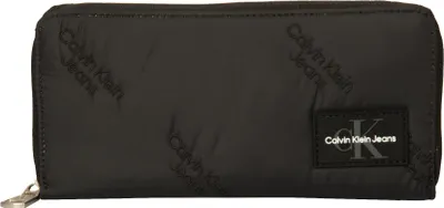 Immagine prodotto di Portafoglio donna CK CALVIN KLEIN JEANS con logo ricamato su tutto il tessuto articolo K60K611243 cm 19 x 10 x 2 (circa), UNICA - ONE SIZE, Nylon 100%