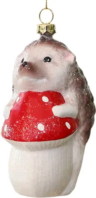 Produktbild von Weihnachtsbaumschmuck Eichhörnchen Igel Weihnachtskugeln Ornamente Weihnachtsdekoration für Zuhause Tisch Kamin Büro