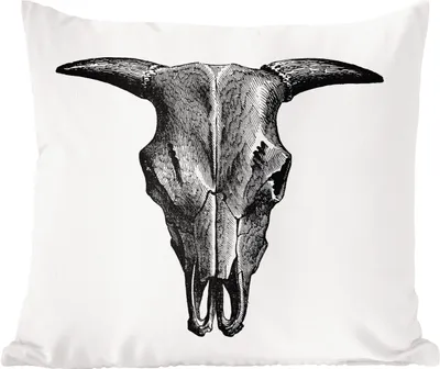 Produktbild von MuchoWow® Zierkissen Sofakissen Wohnzimmer Dekokissen 45x45 cm Retro - Totenkopf - Vintage - Schlafpolster - Polster für das Sofa