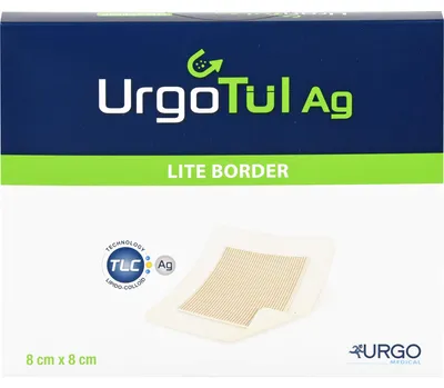 Produktbild von Urgotül Ag Lite Border 8x8 cm Verband 10 St