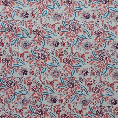 Popeline Baumwollstoff florale Muster 50x140cm creme