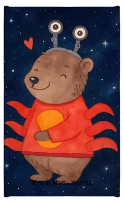 Produktbild von Mr. & Mrs. Panda Frotteehandtuch Krebs Astrologie Design - Weiß - Geschenk, Sternzeichen, Tierkreiszeichen, Gästetuch, Gästehandtuch 30x50, Frotteetuch, Handtuch Klein