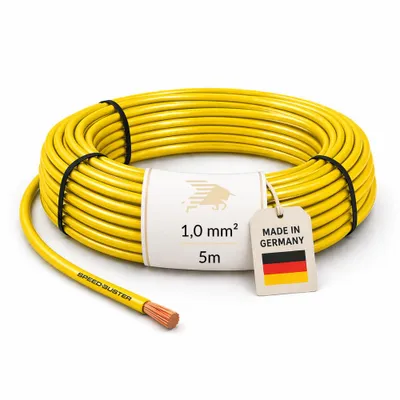 Produktbild von Fahrzeugleitung KFZ Kabel verschiedene Farben FLRY-B gelb 1,0mm² 5m