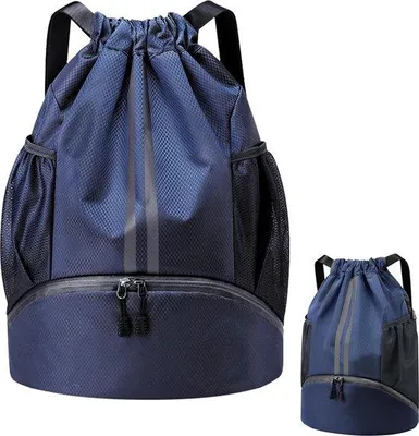 Immagine prodotto di Borsa sportiva impermeabile con scomparto per scarpe, ampia capienza, zaino regolabile con cordino, borsa da calcio con cordino, zaino impermeabile con tasca interna, tasca esterna per uomo e donna