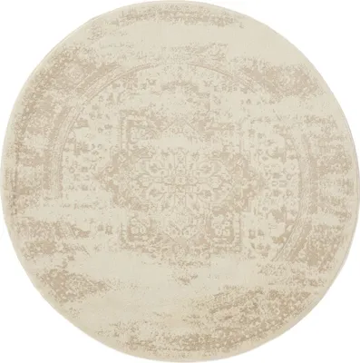 Imagen del producto de Alfombra redonda "Suzuka" en color crema/beige de Interiyou, diámetro 160 cm