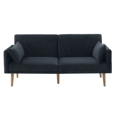 Produktbild von Kleines Sofa, Zweisitzer-Sofa, Schlafsofa, Schlafsofa mit Schlaffunktion, Schlafsofa aus Samtstoff, geeignet für Wohnzimmer, Schlafzimmer