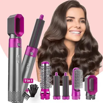 Produktbild von XANAA® Haarstyler 5 in 1 - Hairstyler mit föhn - Rundbürstenföhn - Föhnbürste - Airstyler - Glättbürste - Thermal brush - Lockenbürste - Lila