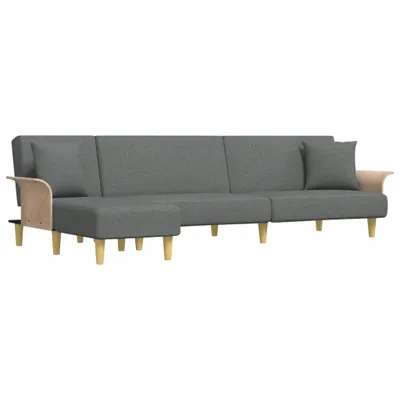 Produktbild von vidaXL Schlafsofa in L-Form Dunkelgrau 279x140x70 cm Stoff