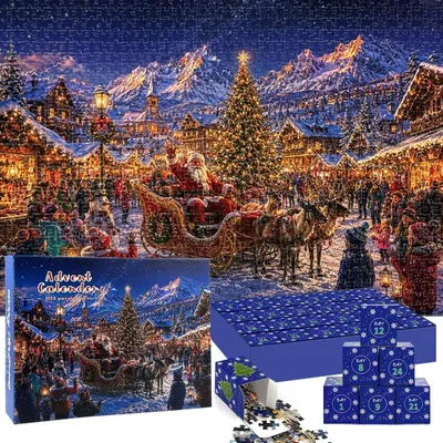 Obrázok produktu pre Vianočný kalendár s puzzle, 24 motívov, 1008 dielikov