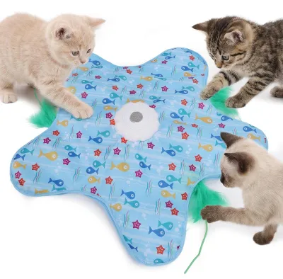 Interaktives Katzenspielzeug mit Feder und Vogelgezwitscher, USB