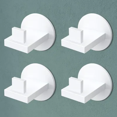 Produktbild von Mai & Mai Kleiderhaken 4 Stück Wandgarderobe Wandhaken aus Edelstahl Garderobenleiste Garderobenhaken 6cm Matt weiß Stalo-08