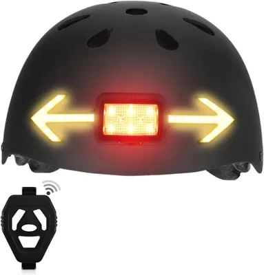 Immagine prodotto di Indicatore di direzione posteriore per bicicletta NIUAWASA - Telecomando wireless, indicatori di direzione per casco da bicicletta, luci posteriori con 6 modalità, impermeabili, ricaricabili tramite USB