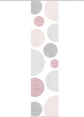 Produktbild von Schiebevorhang Flächenvorhang Flächenschal Paneel Digitaldruck Kreise rose 60x260cm