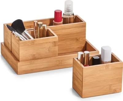 Produktbild von Zeller Present Organizer-Set Bambus 28x17,7x11cm 4teilig, Bambus, Bambus, 280 mm, 177 mm, 110 mm