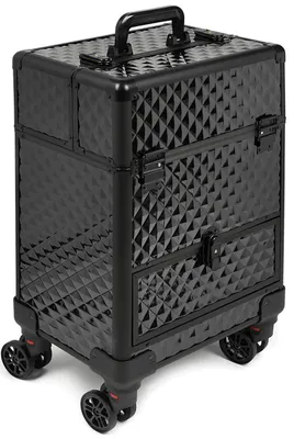 Produktbild von SEVICO Kosmetikkoffer Makeup Koffer Trolley Beauty Case Schminkkoffer Friseurkoffer Teleskop- und Tragegriff Samtfutter Trolley V6-BLACK