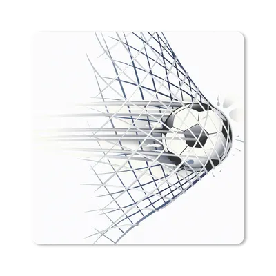 Produktbild von MuchoWow® Mauspad Mousepad Eine Illustration eines Fußballs, der ins Tor geht - Jungen - Mädchen - Kinder 30x30 cm - Mousepads - Maus Mat - Pad - Mausunterlage - Gaming
