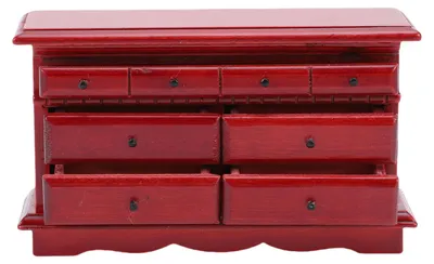 Obrázek produktu pro 1/12 Komoda do domečku pro panenky, nádherná, elegantní dřevěná truhla pro miniaturní scény, mahagon