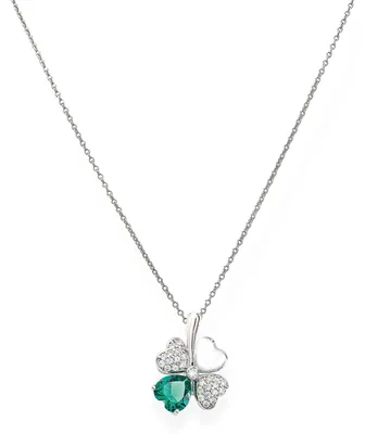Produktbild von Kette für Damen mit Kleeblatt und Herz aus Silber