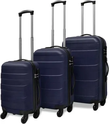 Image de Valise rigide 3 pièces Bleu 45,5/55/66 cm