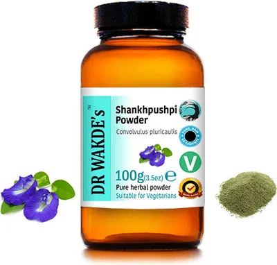 Produktbild von DR WAKDE'S Shankhpushpi Pulver (Convolvulus pluricaulis) - 100 g (3,5 Unzen) | Rein, Raw & Getrocknetes Pulver | Ayurveda-Kräuter | Vegan | Nichts hin