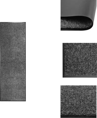 Image de vidaXL Tapis de sol Lavable Anthracite 60x180 cm - Tapis de sol