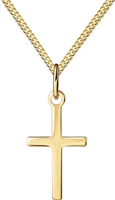 Produktbild von Kreuz-Anhänger 585 Gold Gold-Kreuz für Damen, Herren und Kinder Ketten-Anhänger 14 Karat Gold mit Kette