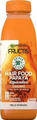Produktbild von Garnier Fructis Hair Food Papaya, Frauen, Nicht-professionell, Shampoo, beschädigtes Haar, Alle Farben, 350 ml