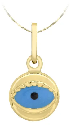 Produktbild von CARISSIMA Damen-Kette mit Anhänger 9ct Enamel Evil Eye Pendant on Curb Chain 375