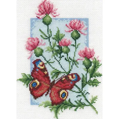 Image de Panna Kit point de croix "oeil de paon" 15,5x21cm, motif à compter