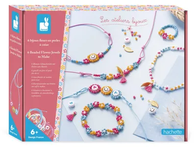 Productafbeelding van Janod Atelier Bijoux - Sieraden maakset, bloemenparels - Creatieve knutselset