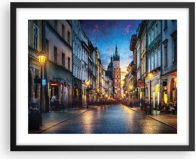 Produktbild von Gerahmtes Poster - Schwarzer Rahmen - Krakau Kirche Mariacki - 50x40 cm - Wand Bild - Wanddeko - Wandbilder - Kunstposter - Wandposter - Bilderrahmen - Bilder - Kunstdruck - P2BAA50x40-4722