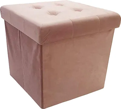 Produktbild von Style home Sitzhocker Sitzbank Aufbewahrungsbox mit Stauraum Faltbarer Sitzwürfel Sitztruhe Samt 38 x 38 x 38 cm pink