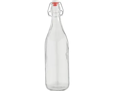 Produktbild von Testrut Glas-Bügelflasche, klar, ca. 250 ml, mit Bügelverschluss, spülmaschinengeeignet, temperaturbeständig bis ca. 100°C, hochwertig, ideal für Säfte, Öle, Liköre, Deko & Basteln