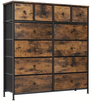 Zdjęcie produktu dla Szafka do przechowywania - Mebel do przechowywania - Komoda - Komoda - Szafka vintage, kolor brązowy - 12 szuflad - Wysokiej jakości drewno