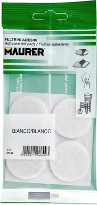 Zdjęcie produktu dla Filc samoprzylepny Ø35 mm. (Blister 4 sztuki) Biały