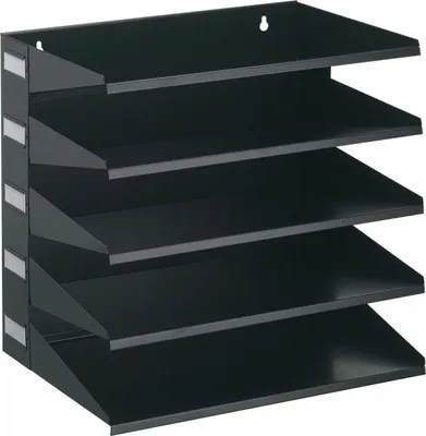 Produktbild von DURABLE Sortierreck, mit 5 Fächern/DIN A4, schwarz, Stahl, 360x330x250mm