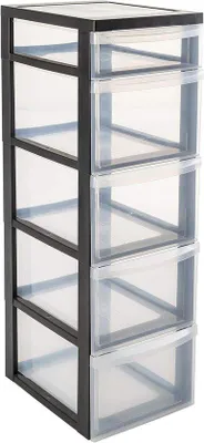 Obrázek produktu pro Černá úložná bedna 4+1 s kolečky a držadly