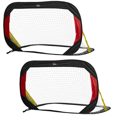 Produktbild von HOMCOM Fußballtore 2er Set Fußballnetz Faltbar für den Garten oder Park Schwarz