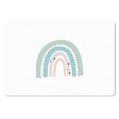 Produktbild von MuchoWow® Mauspad Mousepad Regenbogen - Kinder - Sterne - Tupfen - Pastell 27x18 cm - Mousepads - Maus Mat - Pad - Mausunterlage - Büroartikel - Desk Matten