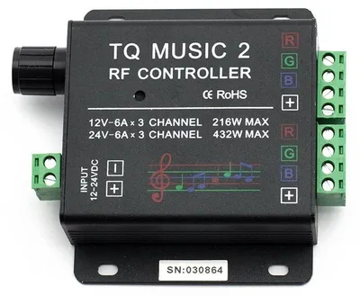 LED RGB Controller Musik Touch RF Fernbedienung DC12-24V 18A Schwarz