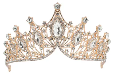 Produktbild von Königliches Diadem aus Metall Rosegold für Erwachsene - Einheitsgröße