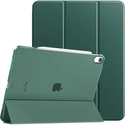 Productafbeelding van Hoesje voor iPad Air 13 inch (M3/M2-2025/2024) met standaard, automatische slaap-/waakfunctie, transparante achterkant, donkergroen