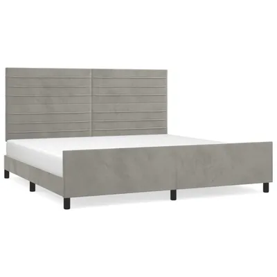 Produktbild von vidaXL Bettgestell ohne Matratze Hellgrau 200x200 cm Samt