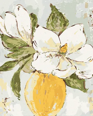 Produktbild von Zuty - Malen nach Zahlen - MAGNOLIE IN GELBER VASE II (HALEY BUSH), 40x50 cm, ohne Keilrahmen